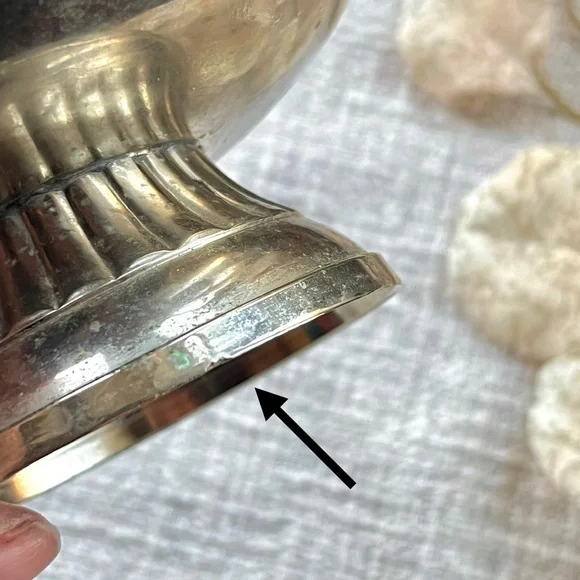 Pedestal Style Candle Holder or Trinket Dish Silver Plated Over 4” Wide - Picture 8 of 11